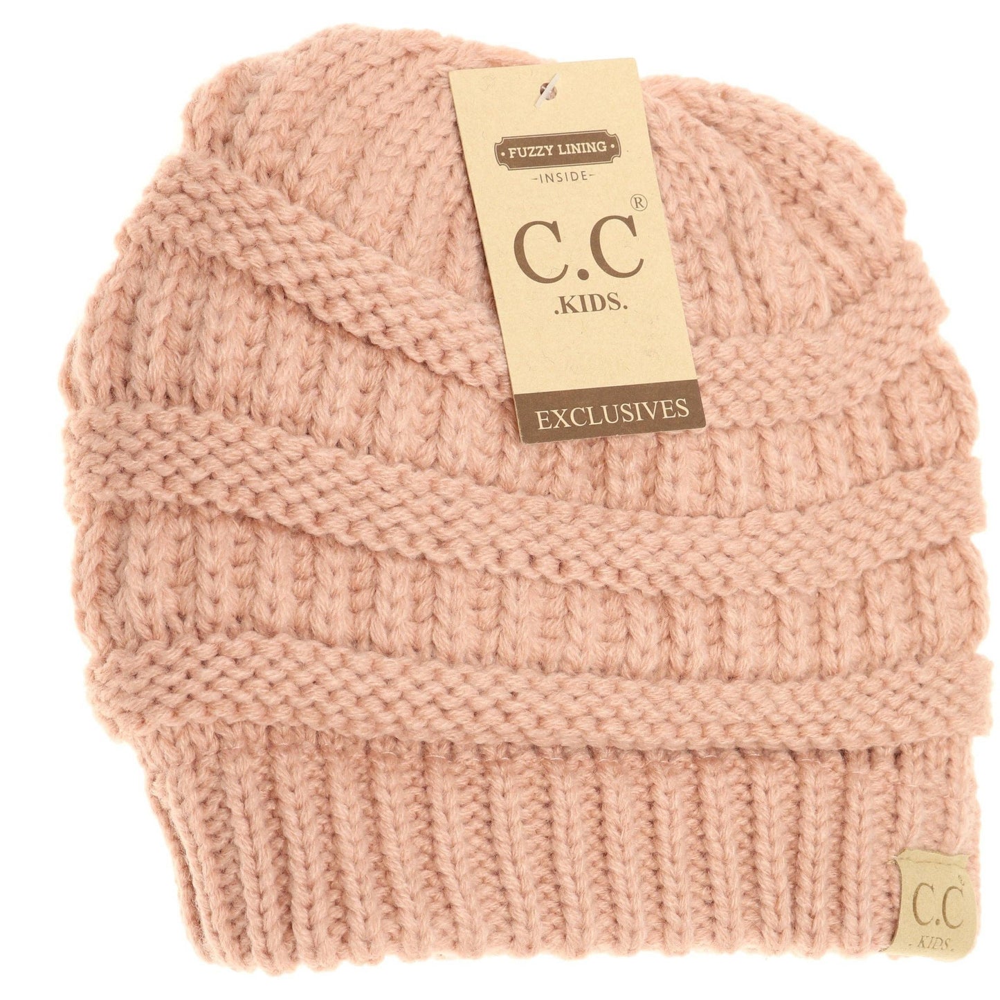 Kids Solid Fuzzy Lined CC Beanie KIDS25: New Candy Pink
