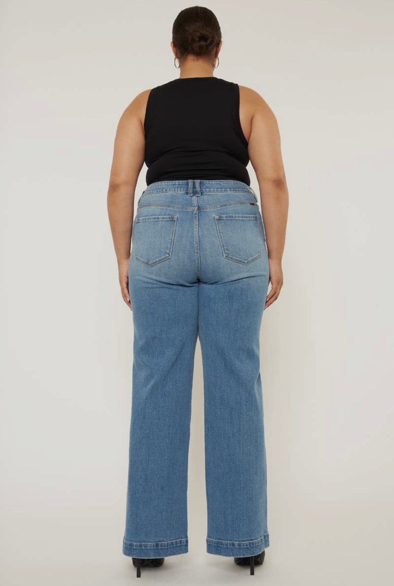 Kan Can Tiffany High Rise Wide Leg Jeans Plus