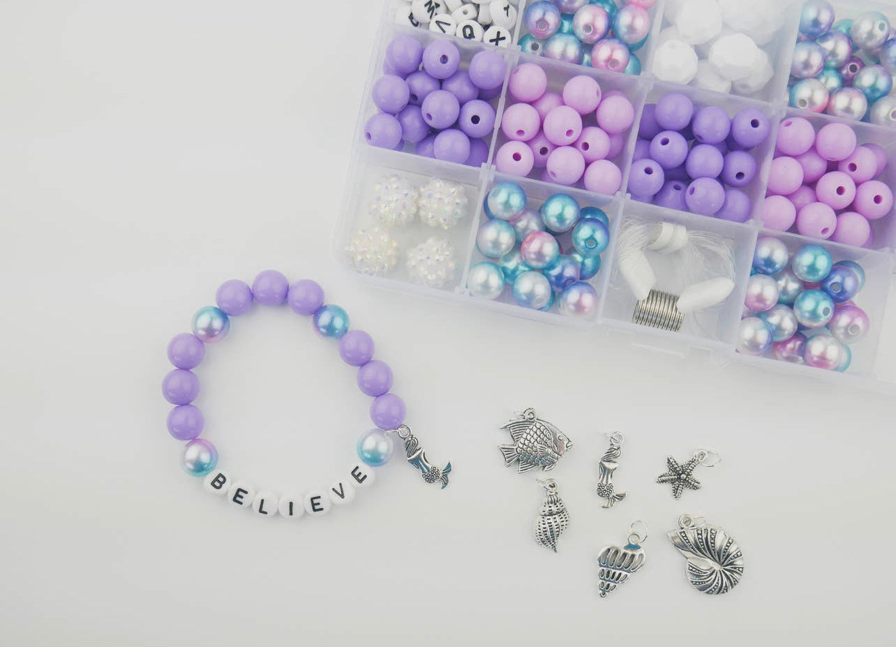 Mermaid DIY Bracelet Craft Kit For Kids, Girl Jewelry Gift