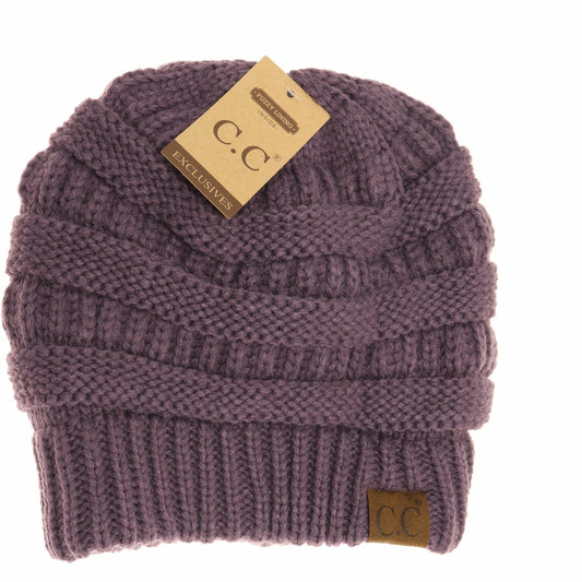 Classic Fuzzy Lined CC Beanie HAT25: Violet