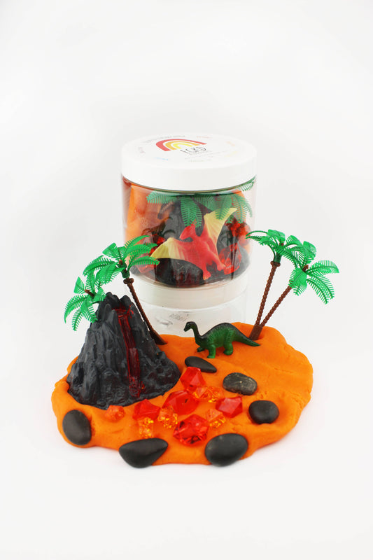 Dinosaur Volcano (Mango Tango) Play Dough-to-Go Jar
