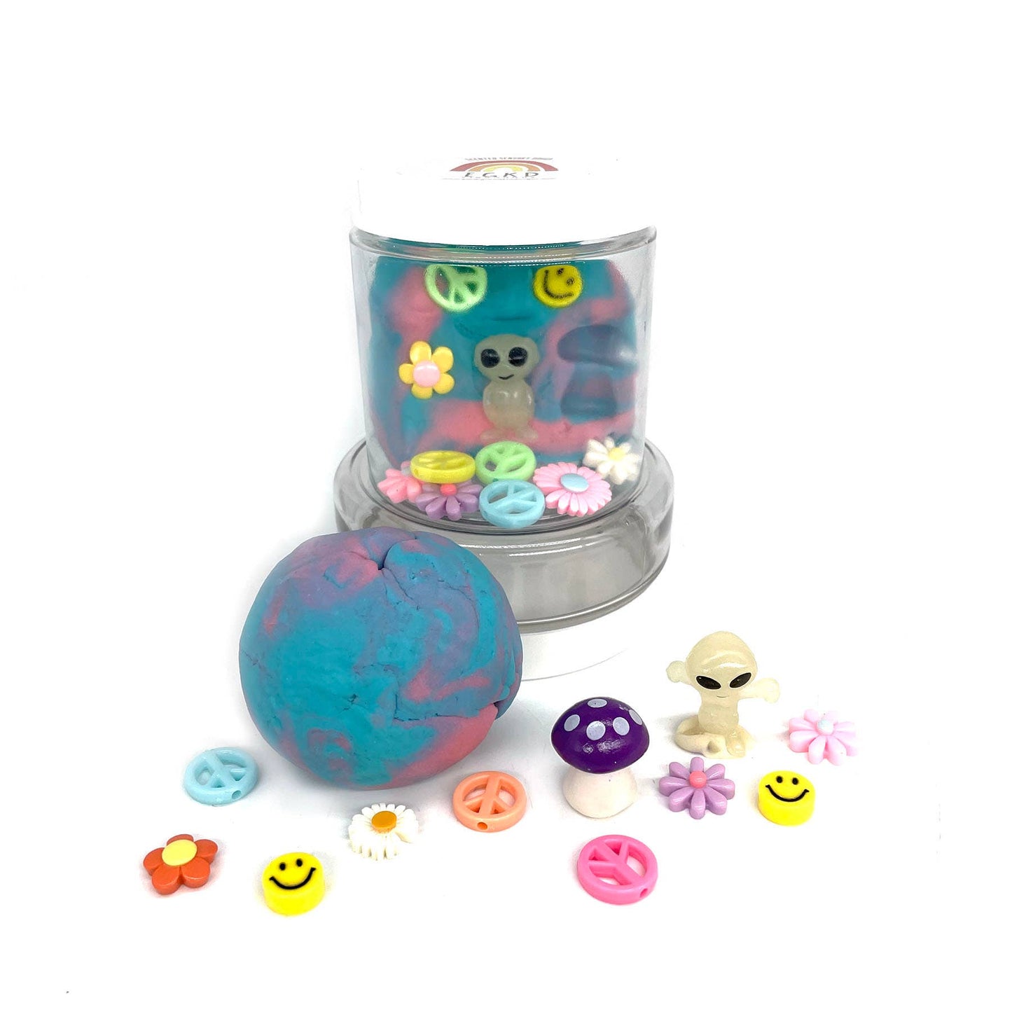 Groovy Alien (Cotton Candy Swirl) Mini Play Dough-To-Go Kit